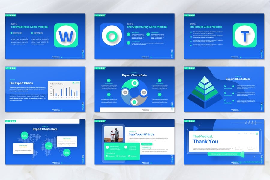 医疗与保健 PPT模板 (PPTX)