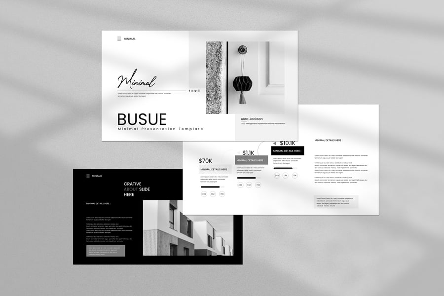 极简主义酷炫风格PPT模板  (PPTX)