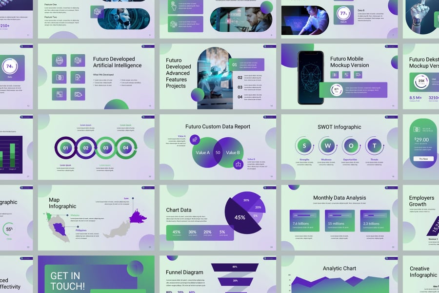 未来区块链PPT模版 (PPTX)