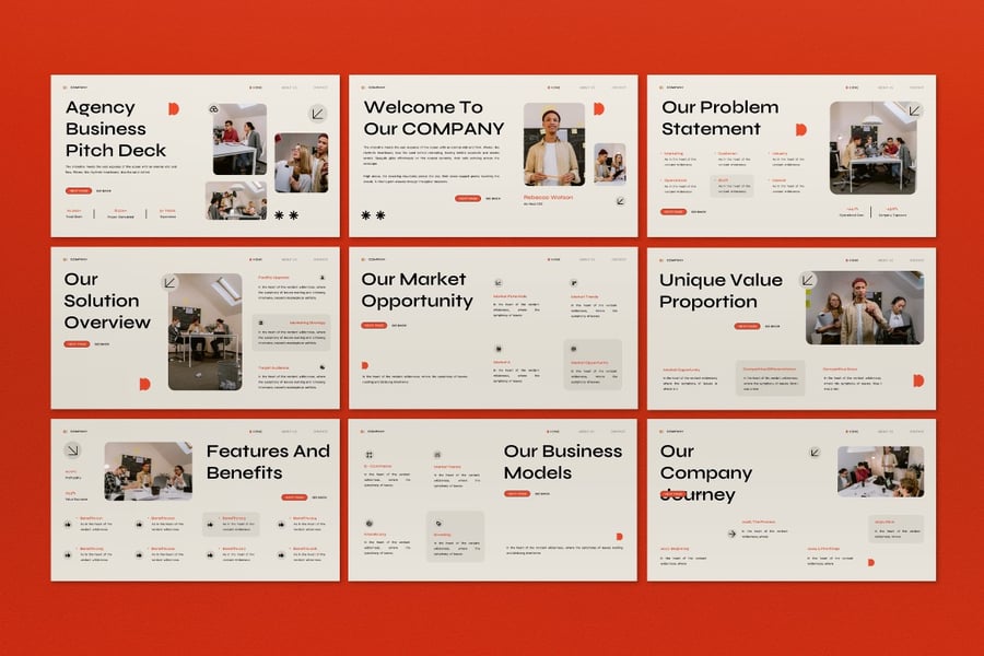 米色现代商业宣传材料PPT模板  (PPT)