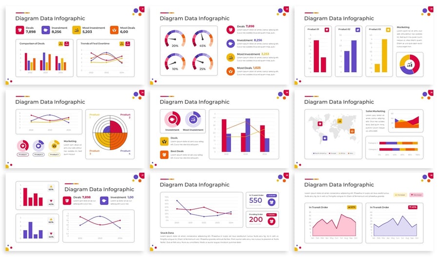 图表数据统计PPT模板 (PPT,PPTX)