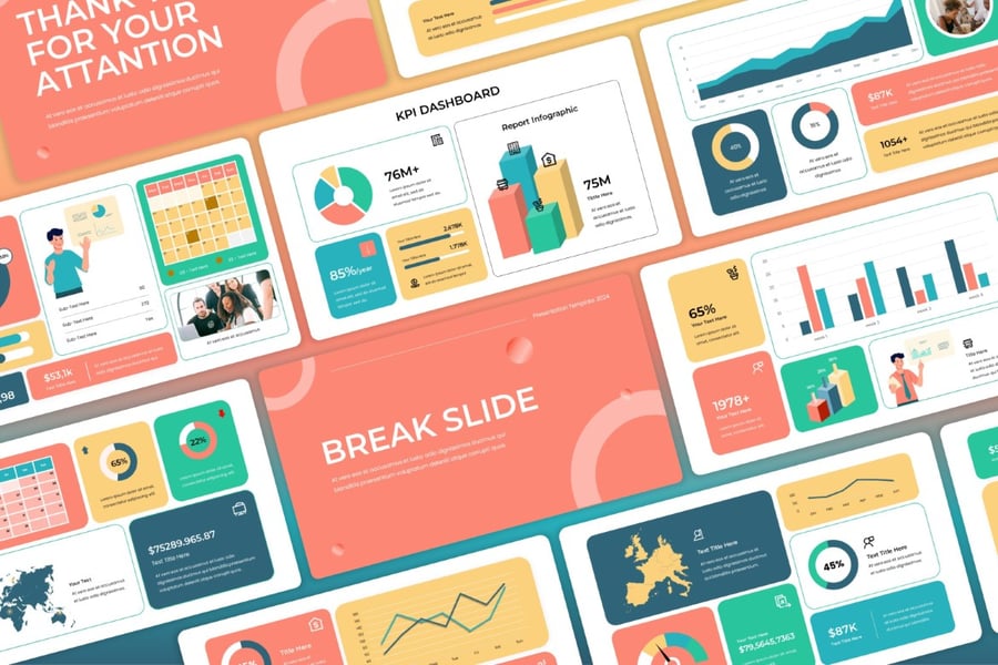 关键指标信息图 – PPT模板 (PPTX)