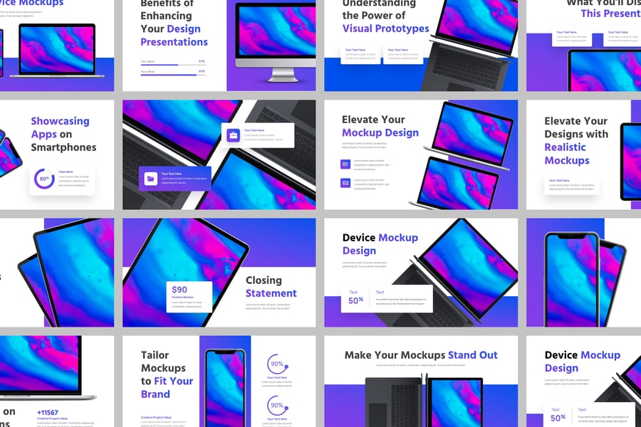 手机电脑设备模型样机PPT模板  (PPTX)