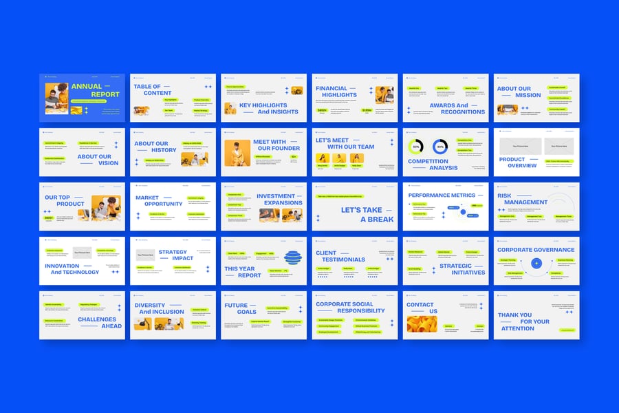 年度报告演示文稿PPT模板 (PPT,PPTX)