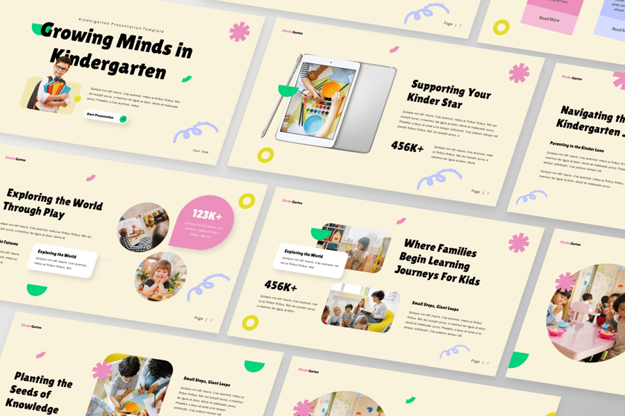 成长的思想 – 幼儿园PPT模板 (PPTX)