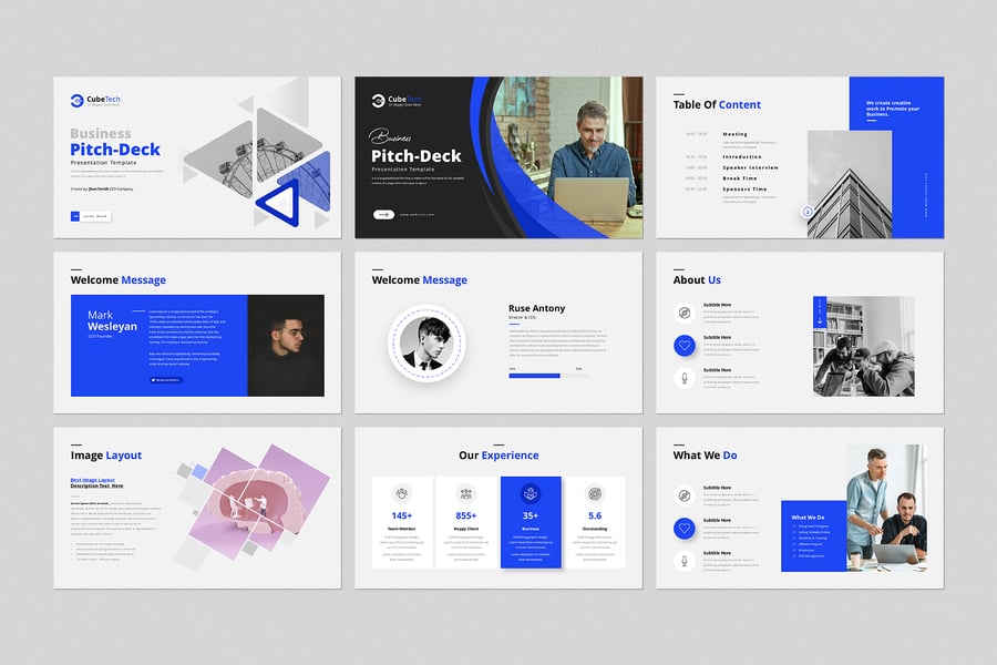 极简主义企业或业务介绍PPT模板 (PPTX)