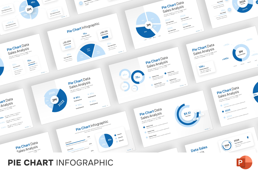 饼图信息图表 PPT模板 (PPTX)
