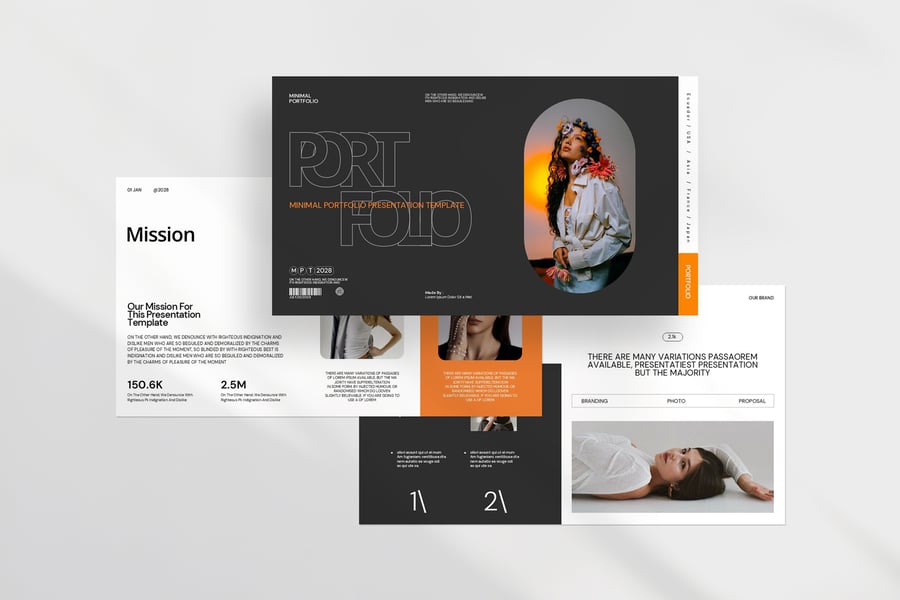 作品展示组合 PPT模板 (PPTX)