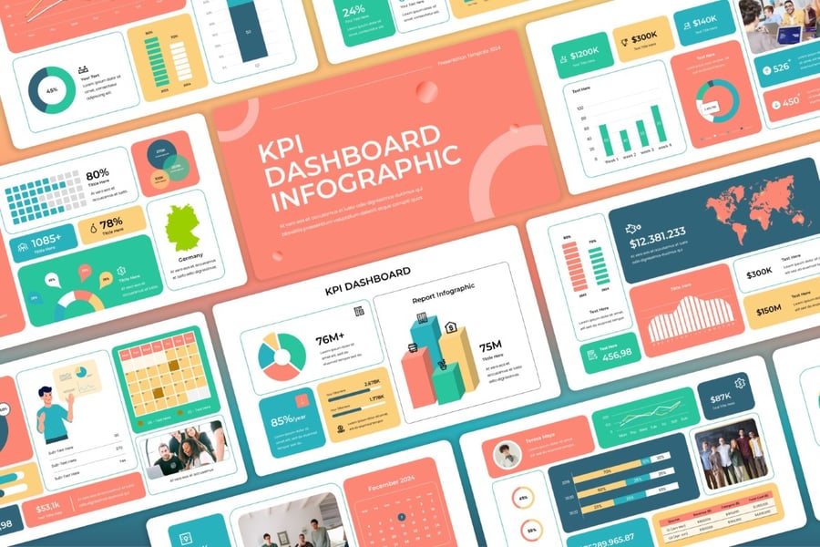 关键指标信息图 – PPT模板 (PPTX)