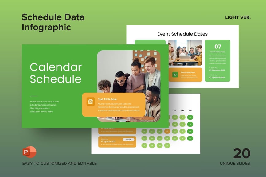 时间表数据信息图-PPT模板 (PPTX)