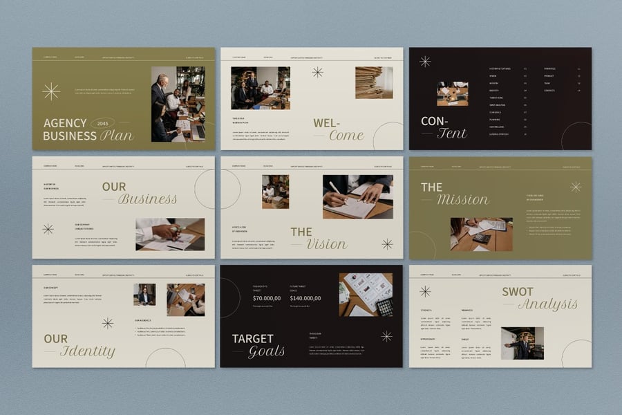 米绿色简约商业计划PPT模板 (PPT)