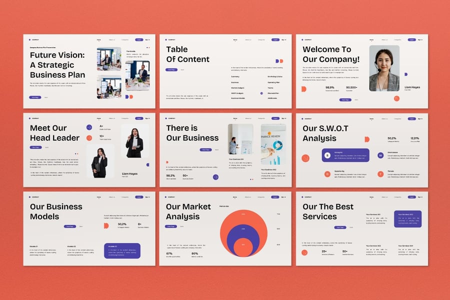 紫色创意现代商业计划PPT模板  (PPT)