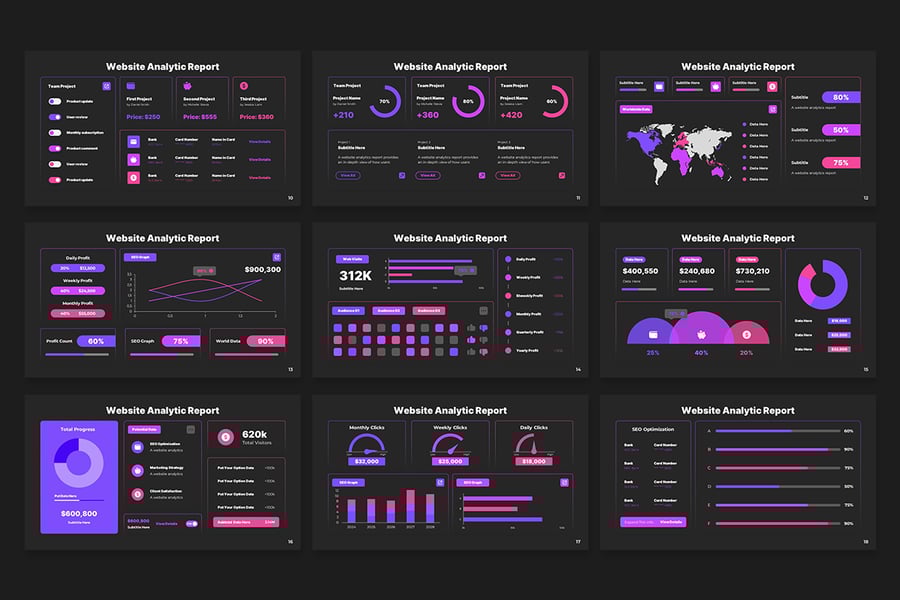 网站分析报告PPT模板  (PPTX)