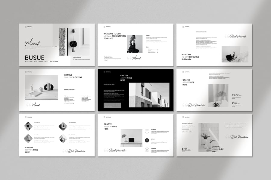 极简主义酷炫风格PPT模板  (PPTX)