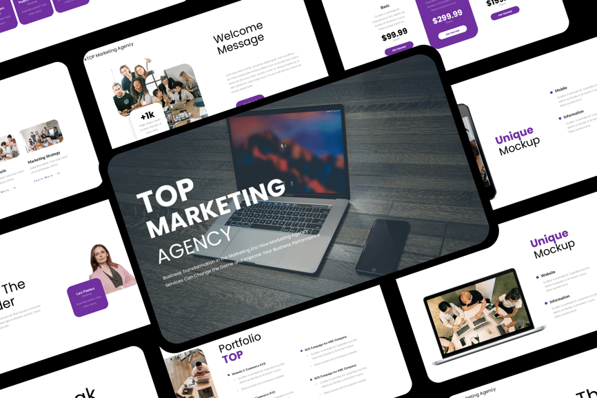 顶级营销机构介绍PPT模版 (PPTX,PPT)