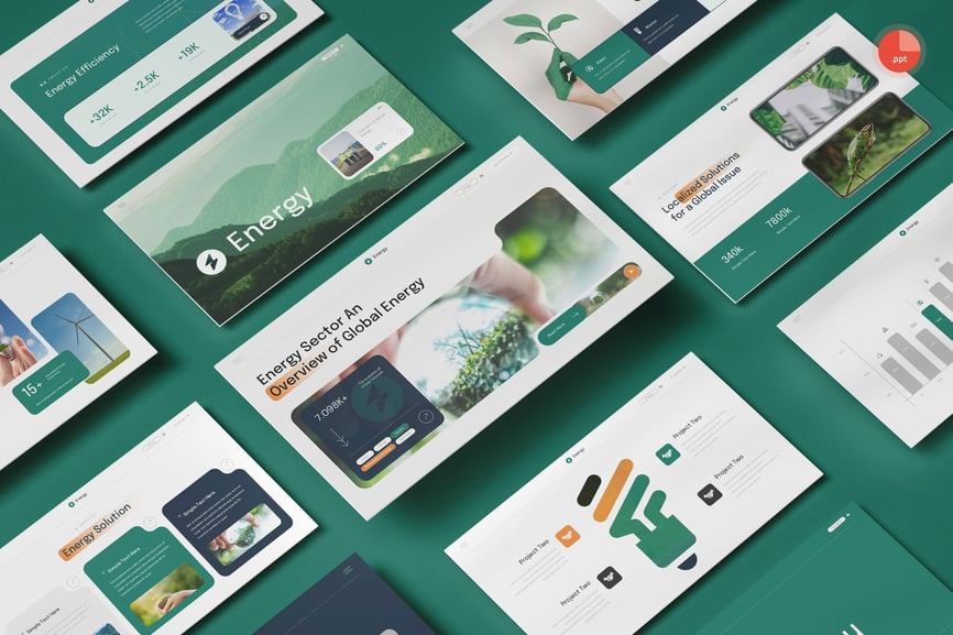 能源解决方案 PPT模板 (PPTX,PPT)