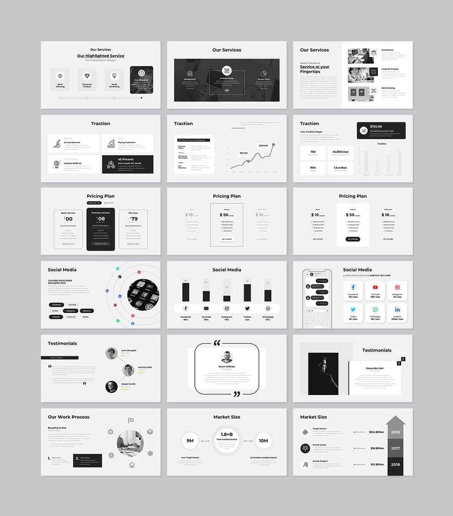 简约现代的极简主义 PPT模板 (PPTX)