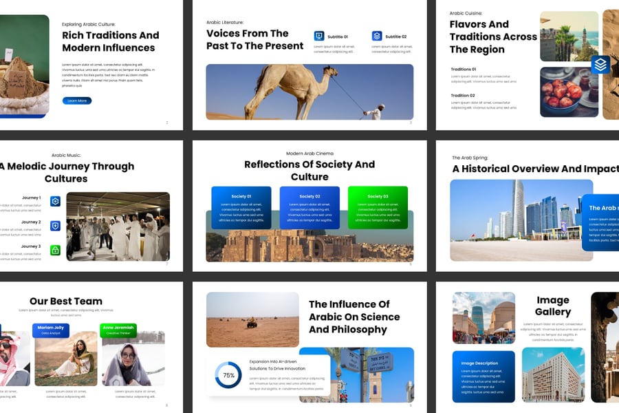 阿拉伯语PPT模板 (PPTX)