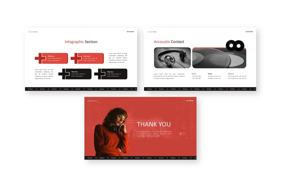 声学 – 音乐  PPT模板 (PPTX)