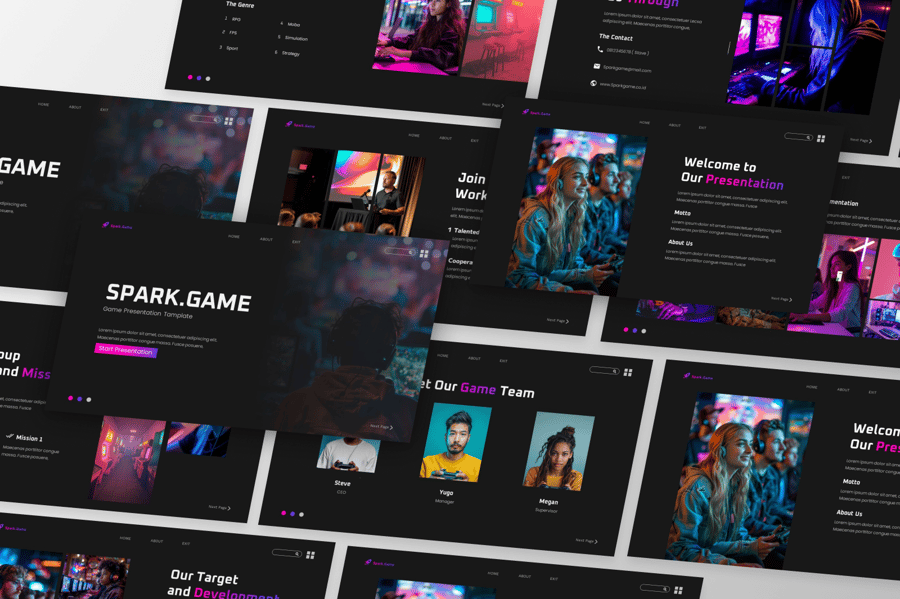 游戏介绍PPT模版 (PPTX)