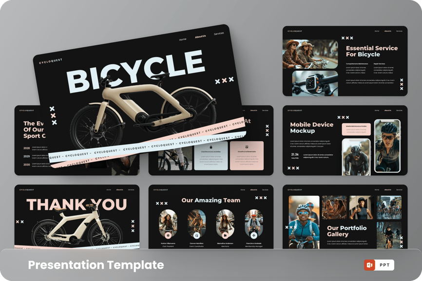 自行车介绍PPT模版 (PPTX)