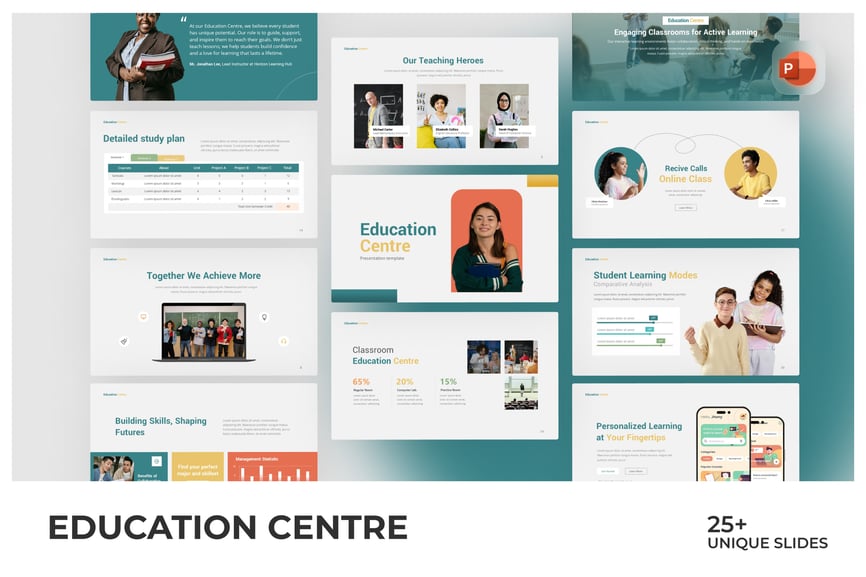 教育中心 PPT模板 (PPTX)