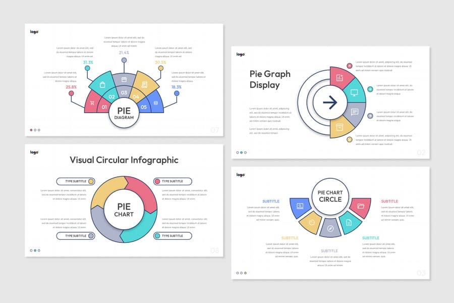 饼图信息图表演示文稿PPT模板 (PPTX)