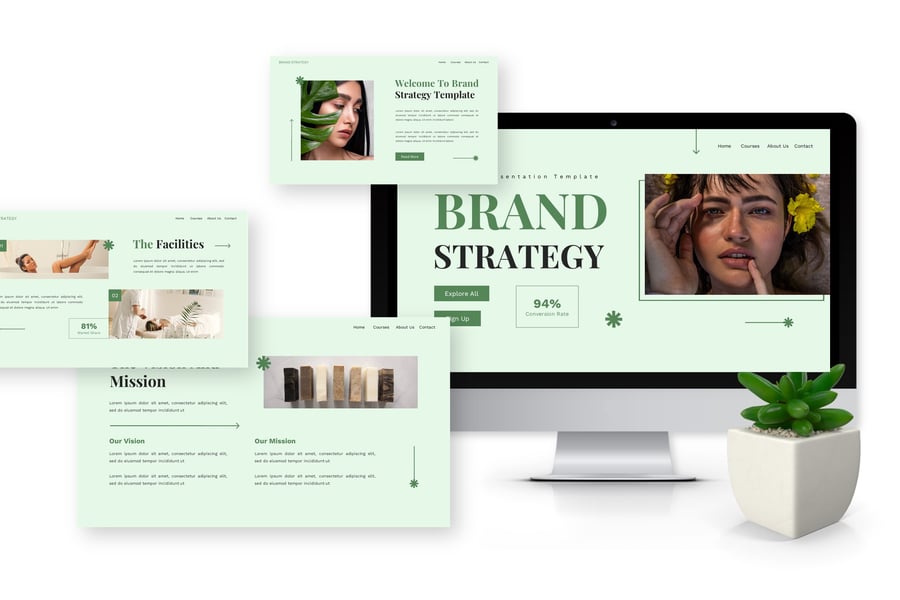 品牌策略-护肤PPT模板 (PPTX)