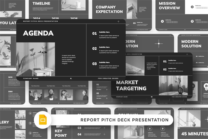 年度报告宣传材料PPT模板 (PPTX)