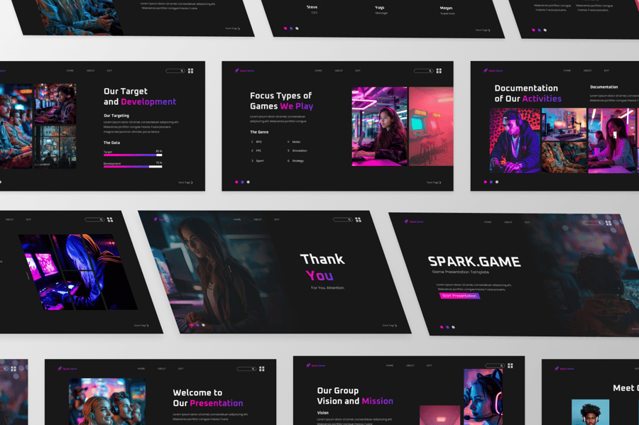 游戏介绍PPT模版 (PPTX)