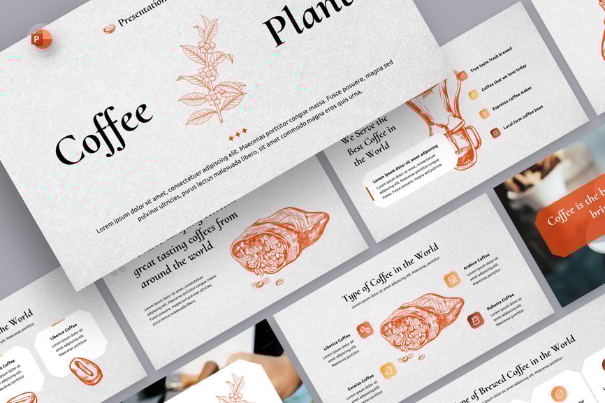咖啡介绍 PPT模板 (PPTX)
