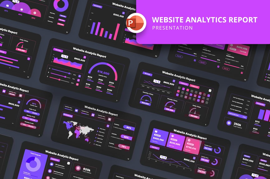 网站分析报告PPT模板  (PPTX)