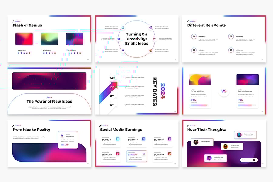 灯泡多用途演示PPT模板 (PPTX)