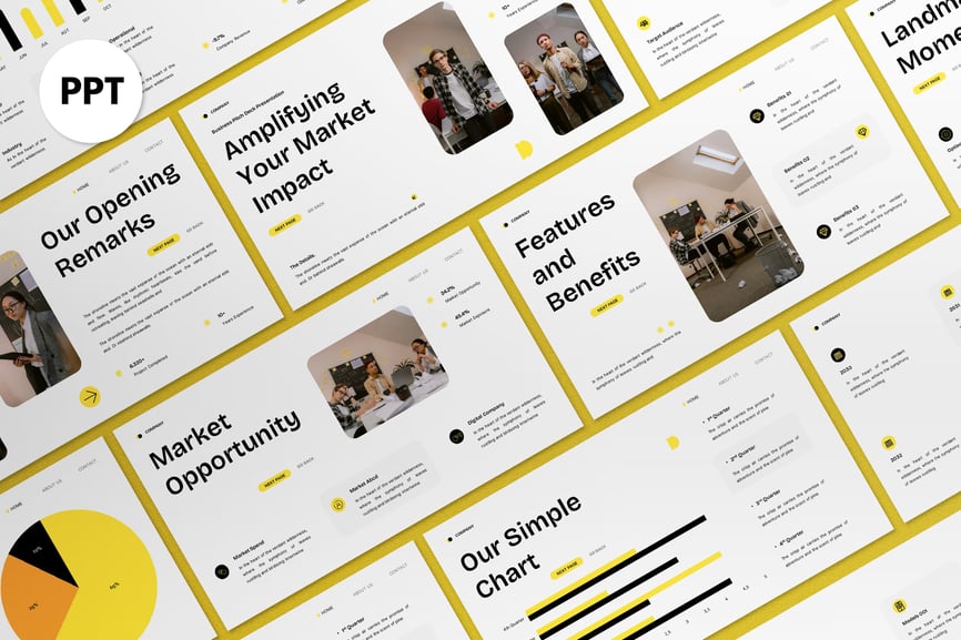 黄色现代创意演讲稿PPT模板 (PPT)