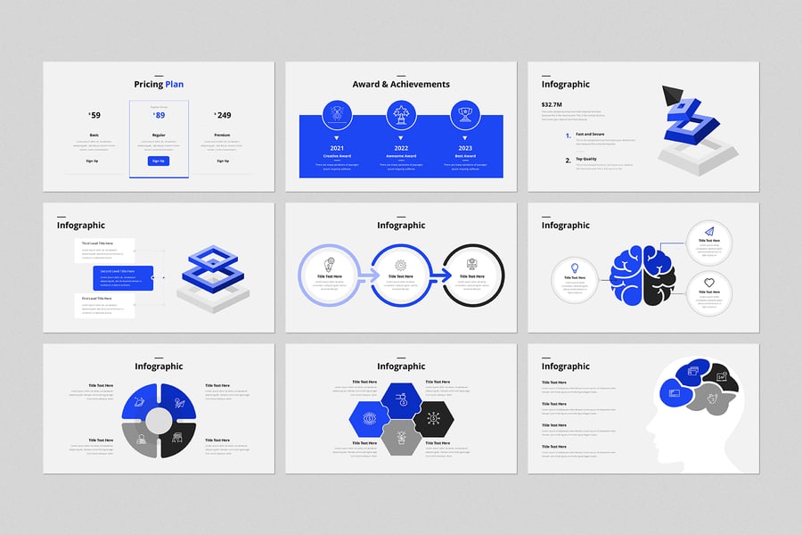 极简主义企业或业务介绍PPT模板 (PPTX)