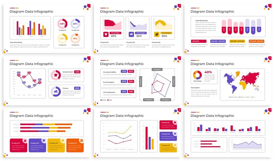 图表数据统计PPT模板 (PPT,PPTX)
