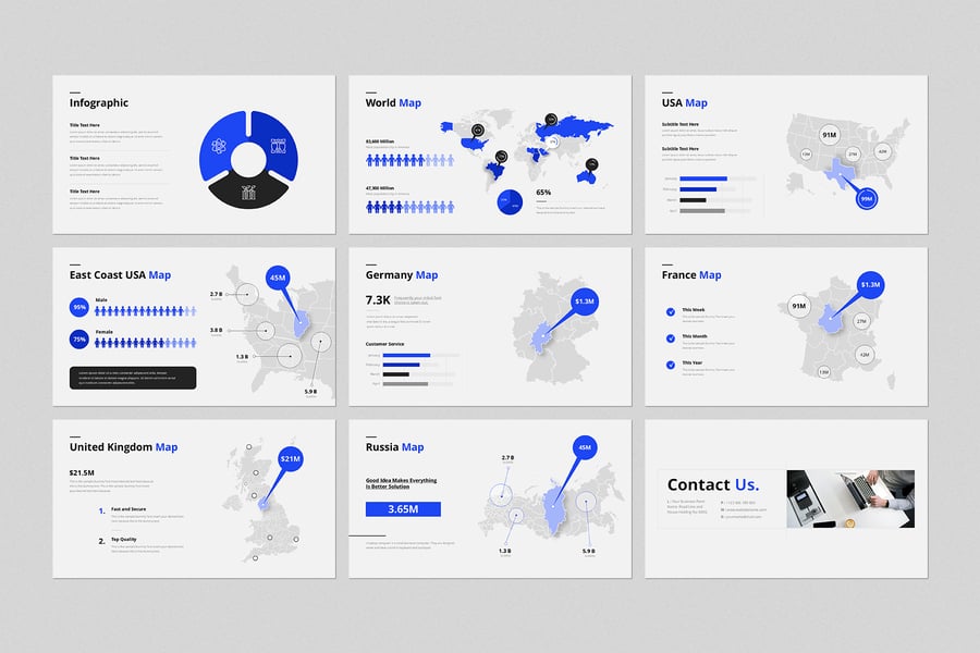 极简主义企业或业务介绍PPT模板 (PPTX)