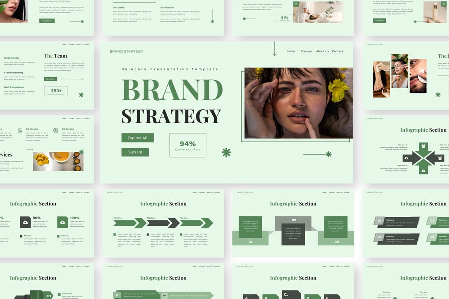 品牌策略-护肤PPT模板 (PPTX)