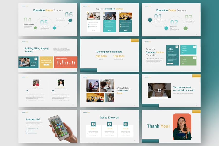 教育中心 PPT模板 (PPTX)