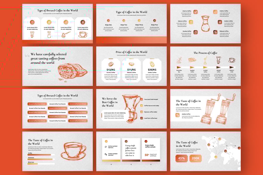 咖啡介绍 PPT模板 (PPTX)
