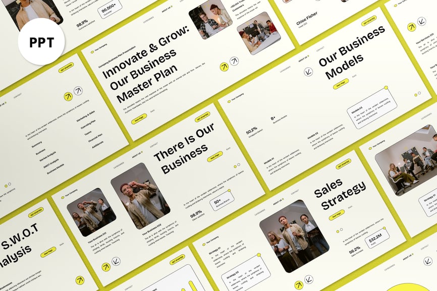 白色创意现代商业计划PPT模板 (PPT)