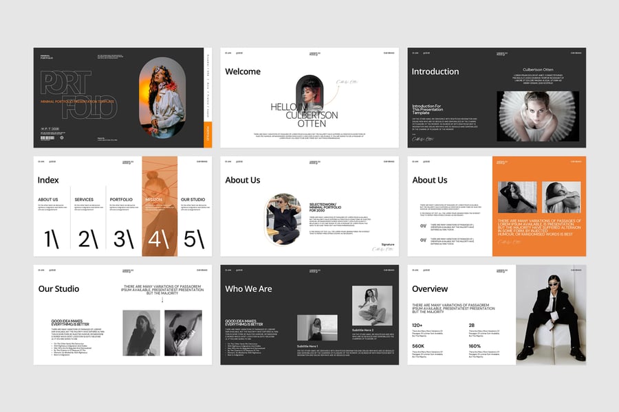 作品展示组合 PPT模板 (PPTX)