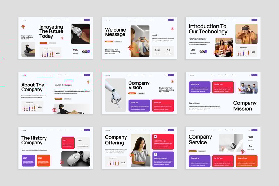 白橙创意公司简介介绍PPT模板 (PPT,PPTX)