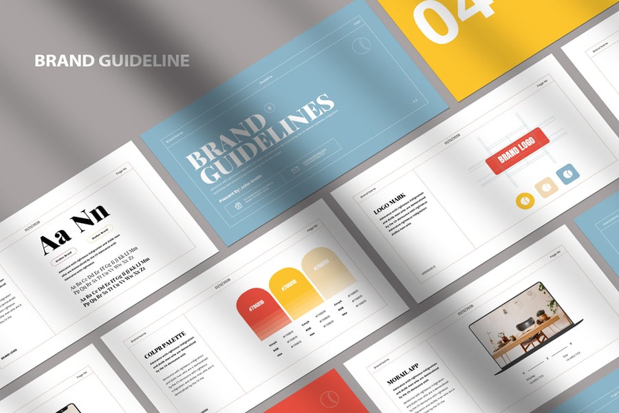 品牌指南演示模板PPT模板 (PPTX)