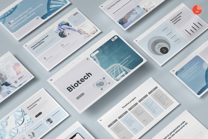 生物技术 PPT模板 (PPTX,PPT)