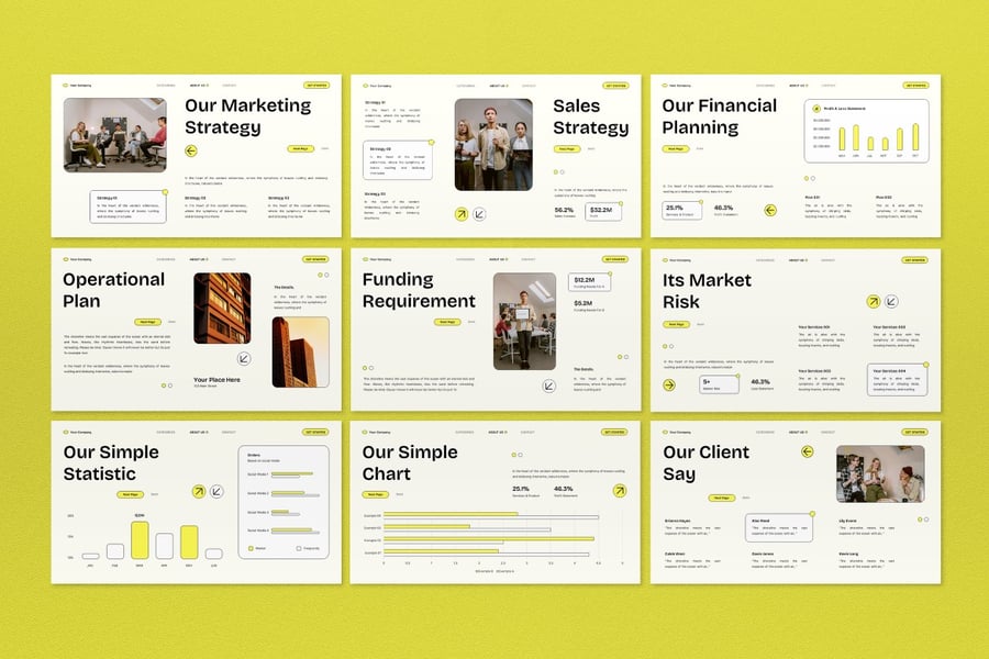 白色创意现代商业计划PPT模板 (PPT)