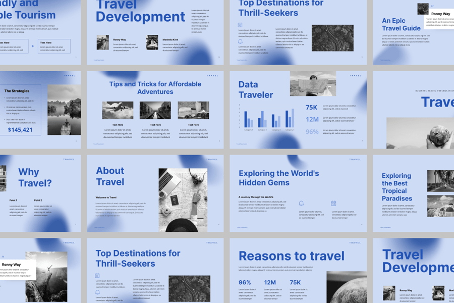 旅游行程PPT模版 (PPTX)