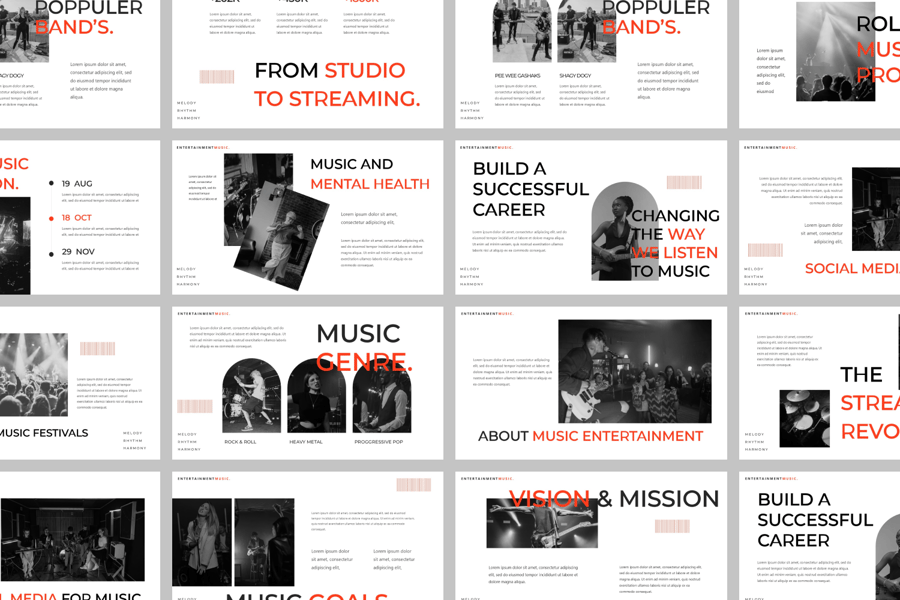 音乐娱乐PPT模版 (PPTX)