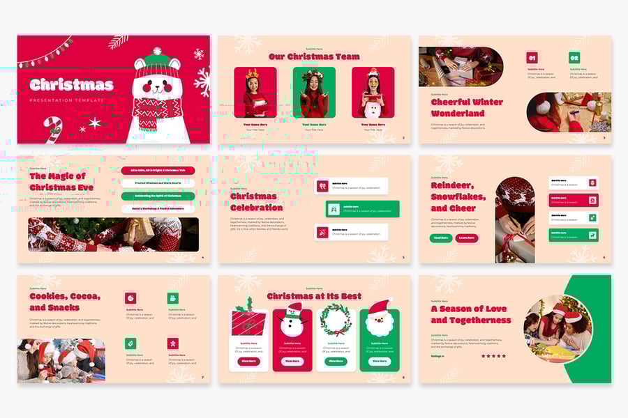 圣诞快乐PPT模板 (PPTX)