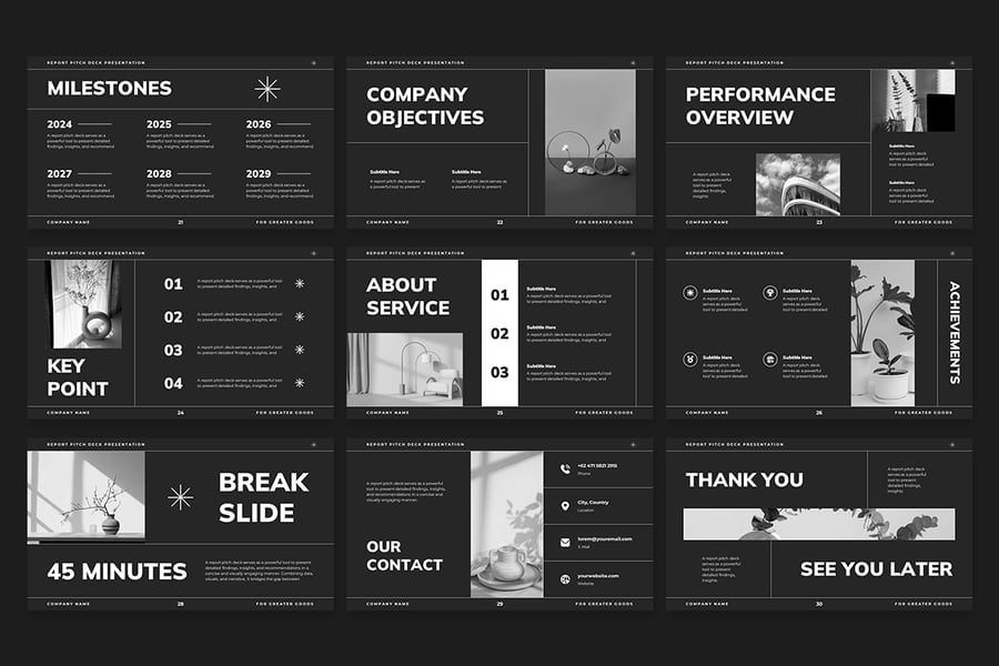 年度报告宣传材料PPT模板 (PPTX)